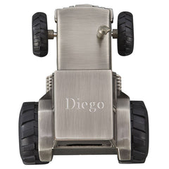 brushed pewter tractor bank