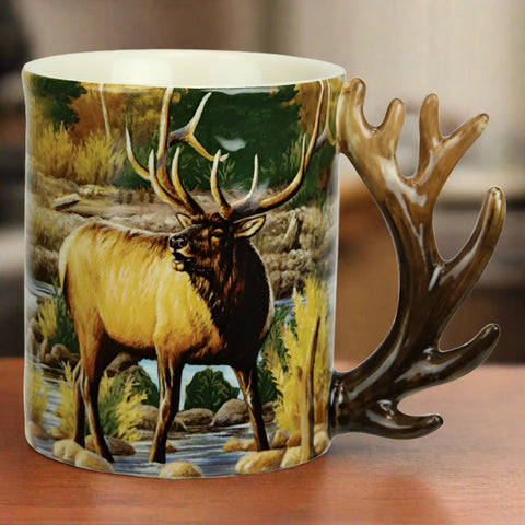 3D Elk Scene Ceramic Beverage Mug