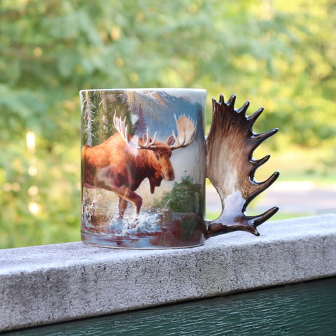Moose Scene Ceramic Beverage Mug