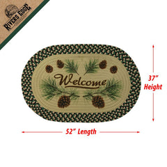 pine cones 26 inch oval braided rug