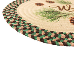 pine cones 26 inch oval braided rug