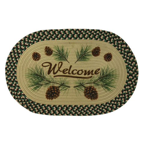 Pine Cones 26 Inch Oval Braided Rug