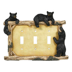 bears triple light switch plate