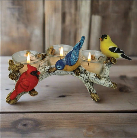 Birch & Birds Candle Holder Set