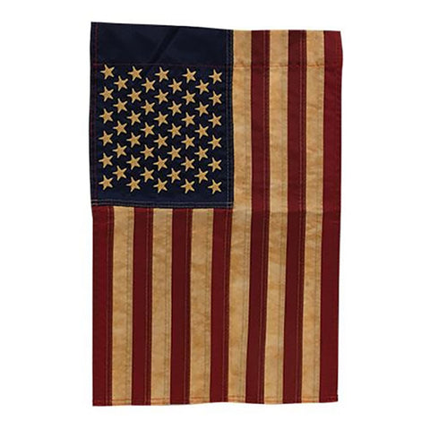 Embroidered Nylon Tea Stained American Garden Flag