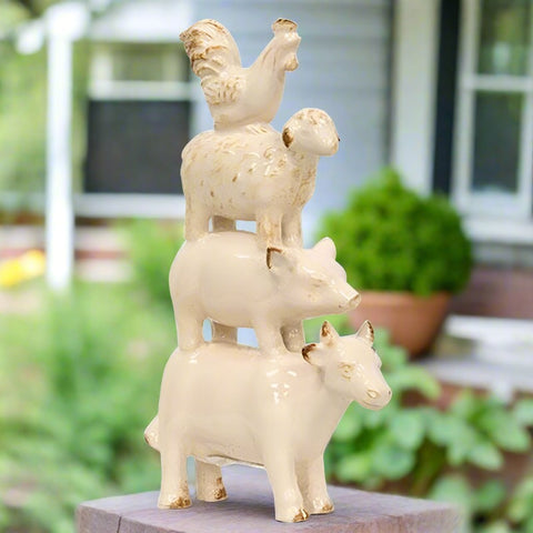 Stacked Farm Animals Figurine