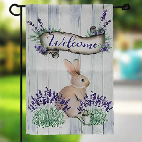 Baby Rabbit Welcome Garden Flag 18 x 12