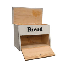 wooden two compartment bread box