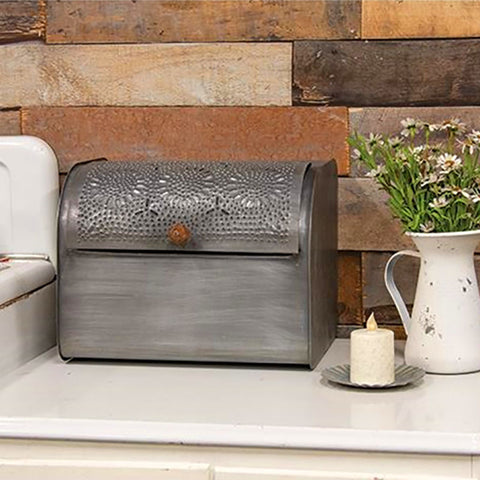 Antiqued Punched Tin Bread Box