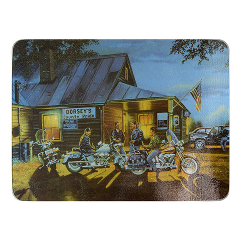 Dorsey's County Pride Motorcycle Glass Cutting Board