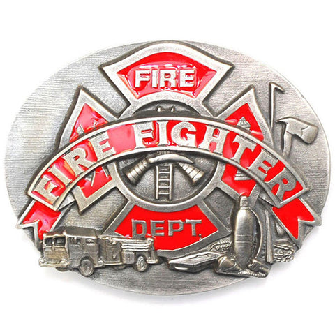 Firefighter Enameled Belt Buckle