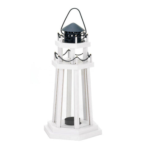 Lighthouse Point Wooden Candle Lantern