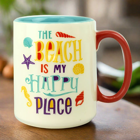 The Beach Is My Happy Place Ceramic Beverage Mug