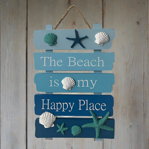 The Beach Is My Happy Place Hanging Sign
