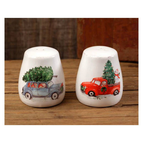 Winter Farmhouse Christmas Salt and Pepper Shakers