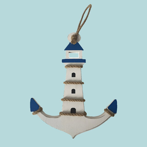 Wooden Lighthouse Anchor Sign