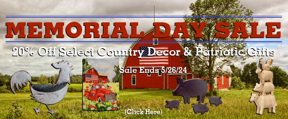 memorial day sale 20% off select country and patriotic gifts