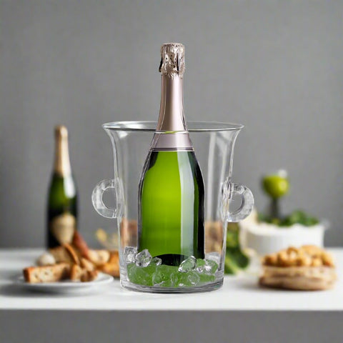 Crystal Clear Glass Ice Bucket Chiller