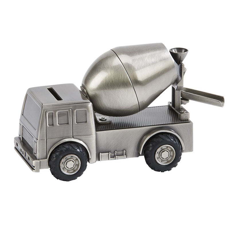 cement mixer brushed pewter bank