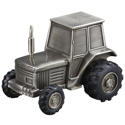 Brushed Pewter Tractor Bank