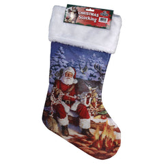 campfire santa christmas stocking
