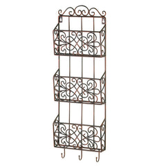 triple wall rack organizer with hooks