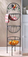 rooster three tier kitchen baskets