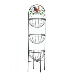 rooster three tier kitchen baskets