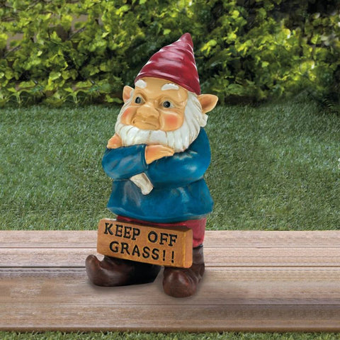 Keep Off Grass Grumpy Garden Gnome