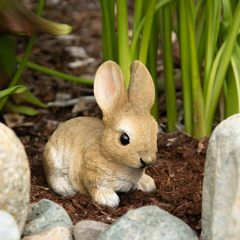 Crouching Bunny Garden Figurine