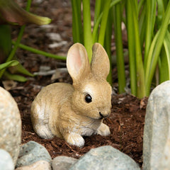 crouching bunny garden figurine