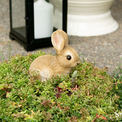 crouching bunny garden figurine