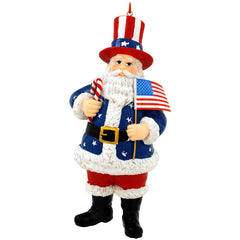 usa santa with flag ornament