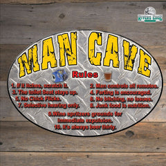 man cave rules tin sign
