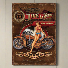 live the legend motorcycle sign