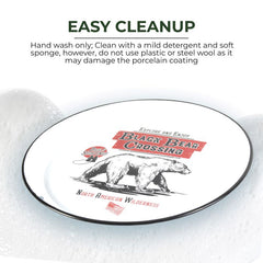 north american wilderness enamelware round platters