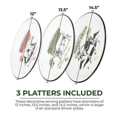 north american wilderness enamelware round platters