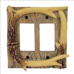 antler rocker style double light switch cover