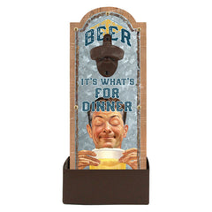 beer its whats for dinner galvanized bottle opener