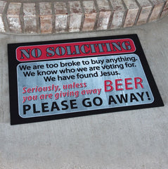 no soliciting door mat