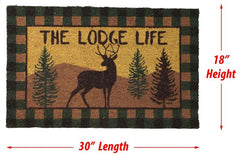 the lodge life deer coir door mat