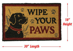 wipe your paws lab coir door mat