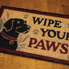 wipe your paws lab coir door mat