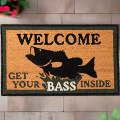 get your bass inside coir welcome door mat