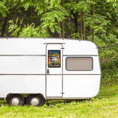 retirement plan tin camping sign