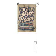 free to roam garden flag with pole
