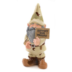 support our troops garden gnome