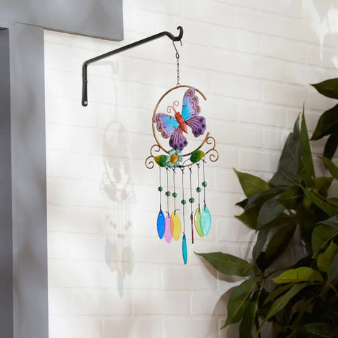 Glass Leaves Butterfly Wind Chimes