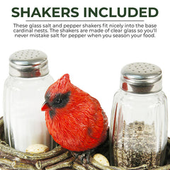 cardinal bird salt and pepper shakers