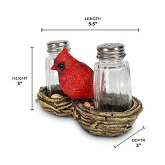 cardinal bird salt and pepper shakers